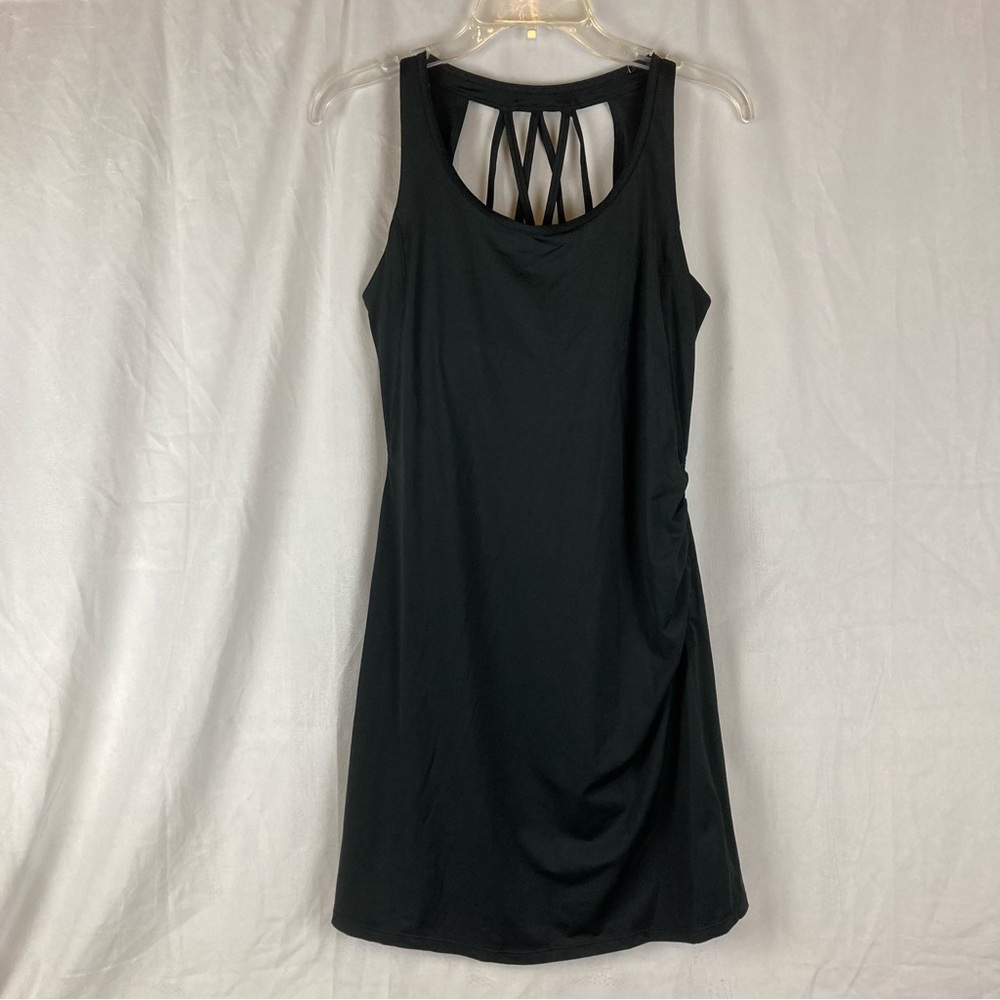 Toad & Co Aquaflex Black Dress W/ Strappy Back & Shelf Bra, Women Size S